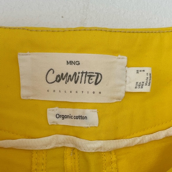 MNG Mango Committed Organic Cotton Mini Skirt in Yellow Size 6 - Picture 2 of 3